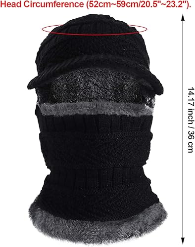 Miniatura 2 de Syhood Knitted Balaclava Beanie Hat Winter Neck Warmer Ski Face Cover Neck Gaiter