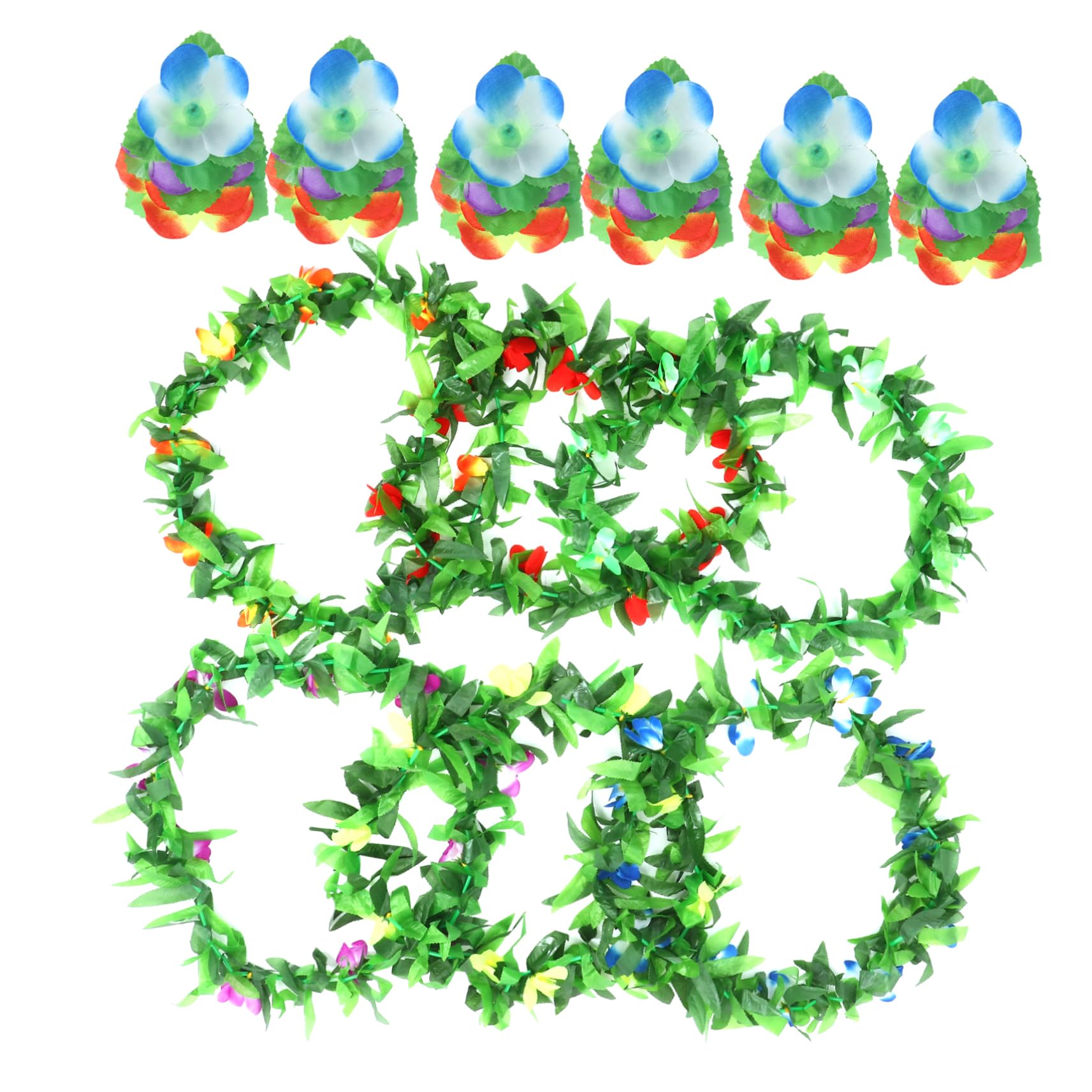 Cabilock 4 Sets Hawaiianische Partydekorationen Hawaiianische Mottoparty Hawaiianische Mottoparty Hawaiianischer Kranz Hawaiianische Girlande Hawaiianische Haarspange Partyzubehör