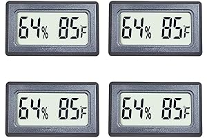 Veanic 4-Pack Mini Digital Thermometer Hygrometer Meters Gauge