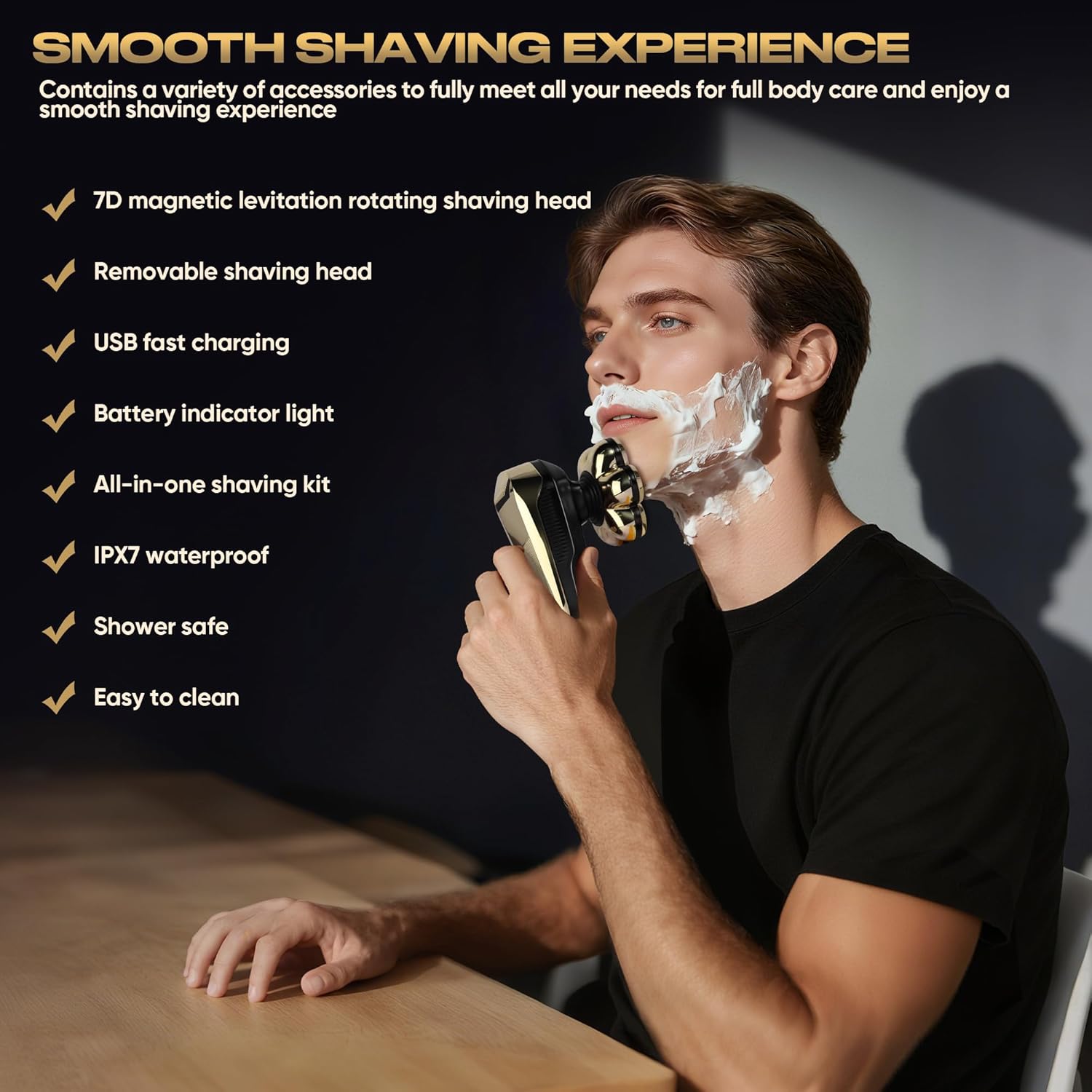 Electric Shaver for Women, Electric Razor with 7D Magnetic Shaver Heads, Wet Dry Waterproof Bald Head Trimmer Kit for Women & Men, Nose Ear Hair Trimmer, USB Rechargeable Clippers, Pink - Image 2