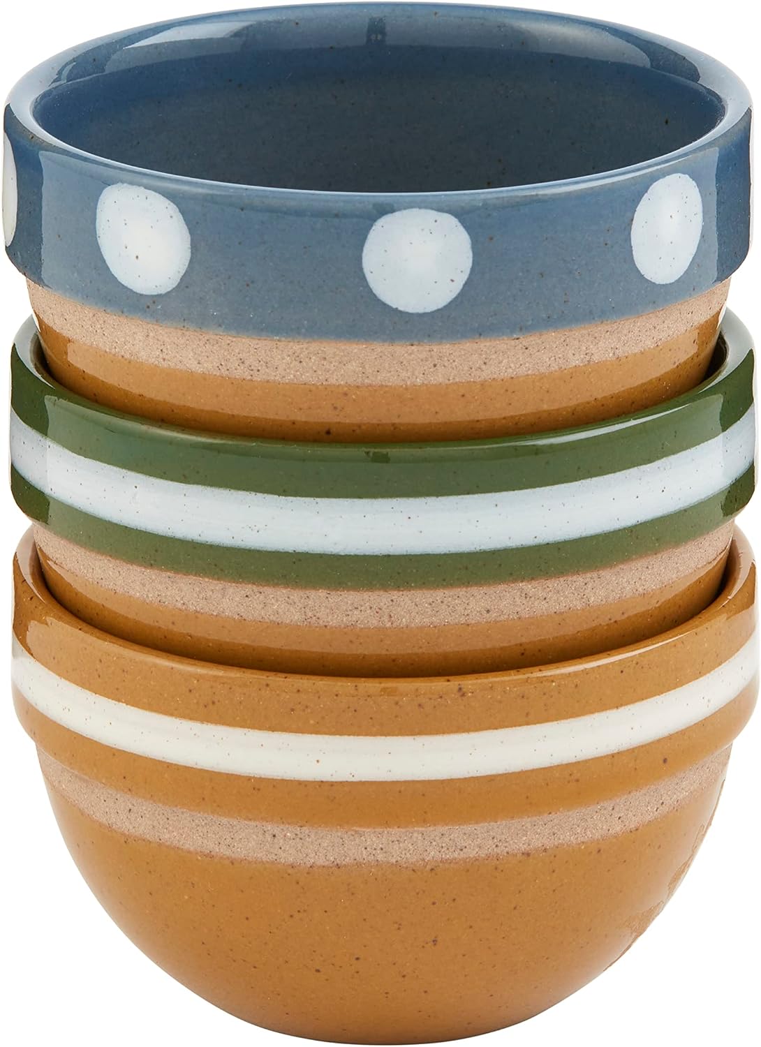 Mud Pie Blue Dotted Ramekin Set; 2" X 3" Dia