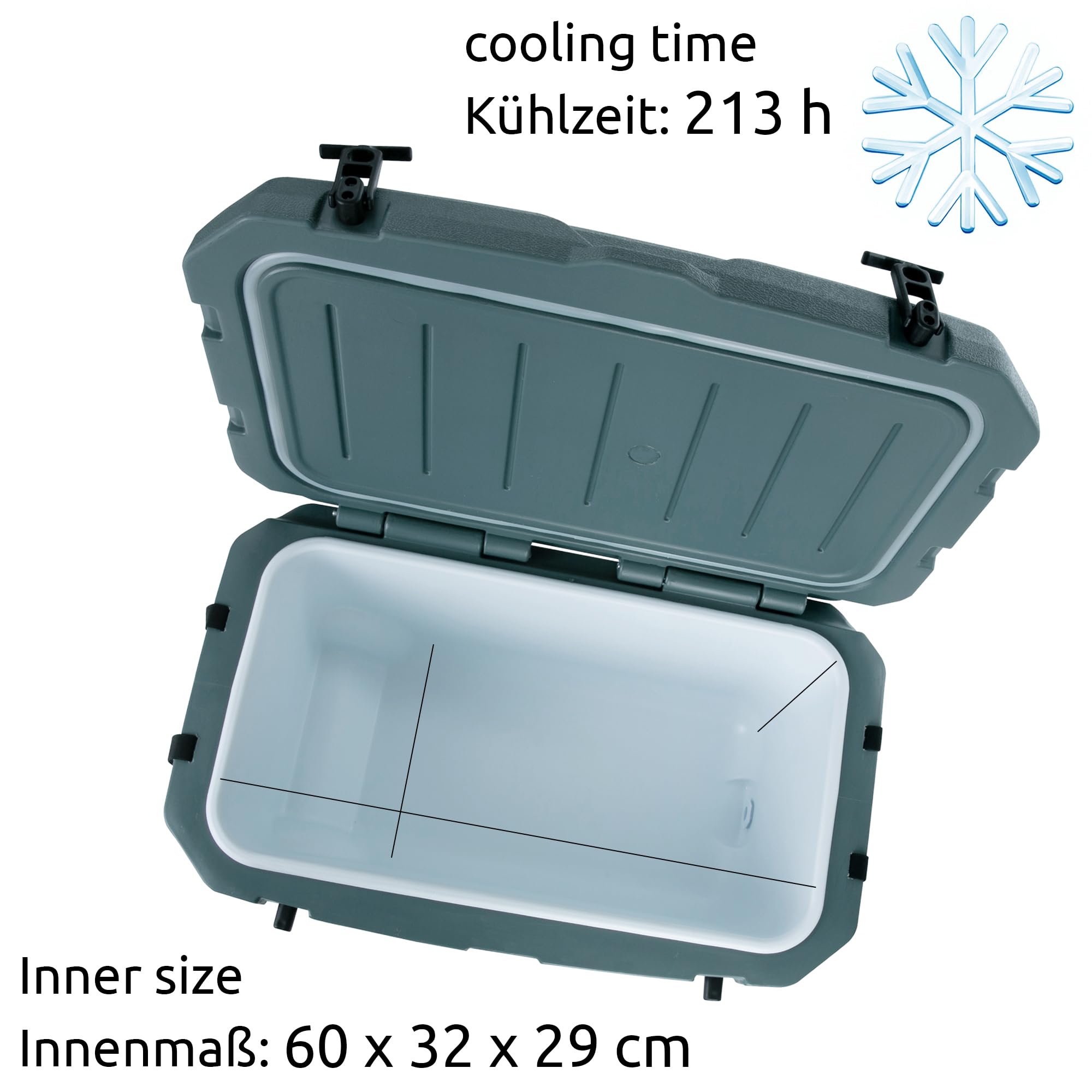 your GEAR Katmai Kühlbox 50L Volumen, 213h Kühlung, Robuste Thermobox mit Rollen, Energieeffizient, Perfekt für Camping, Festivals & Auto, Isoliert, Lebensmittelecht, Outdoor Kühltasche