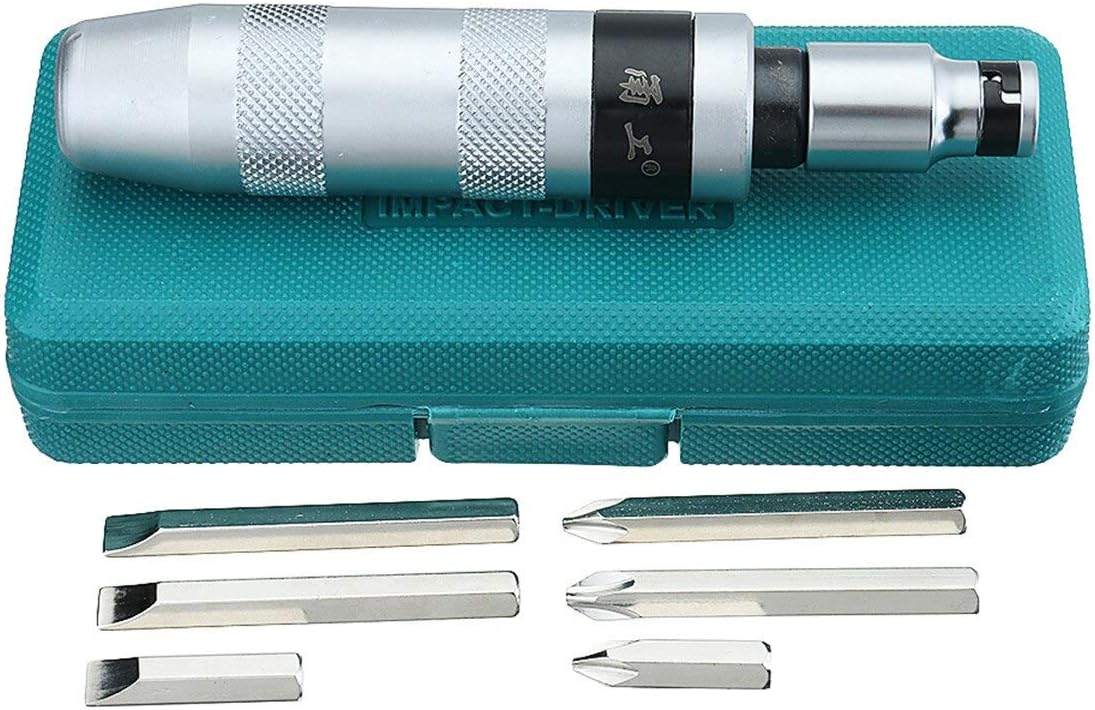 Digital Craft 7Pcs Impact Screwdriver Set – Chrome Vanadium Steel Multi-Purpose Portable Impact Screwdriver with Chisel Bits for Heavy-Duty Professional Use