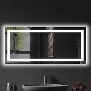 Amazon.com: LEDMyplace 70 x 32 Inch LED Bathroom Mirror with Lights ...