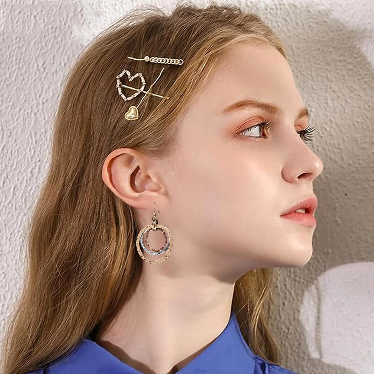 3 Circle Boho Earrings for Women Sunrise Tri color Dangle Earrings - Image 4