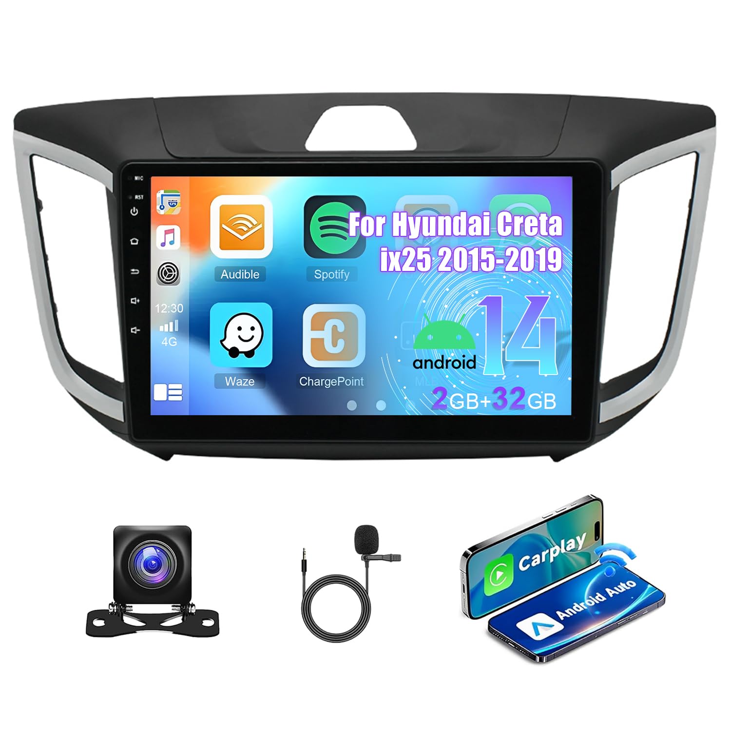 Amazon.com: Android 14 Car Stereo for Hyundai Creta ix25 2015-2019
