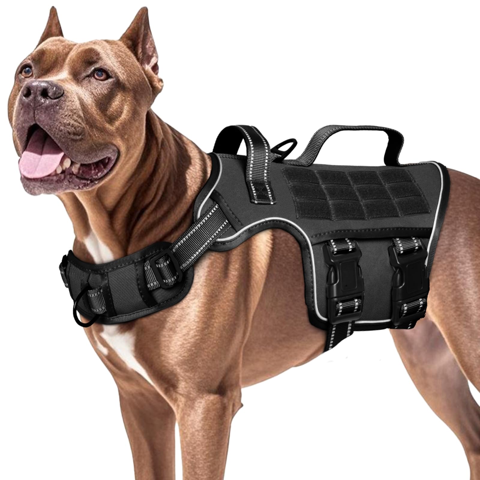 RunFido Heavy Duty Dog Harness for Large Dogs, No Pull Dog Harness with Handle, No Choke Padded Adjustable Military K9 Easy Put on Service Dog Vest for Walking, Training, Hiking — image 1