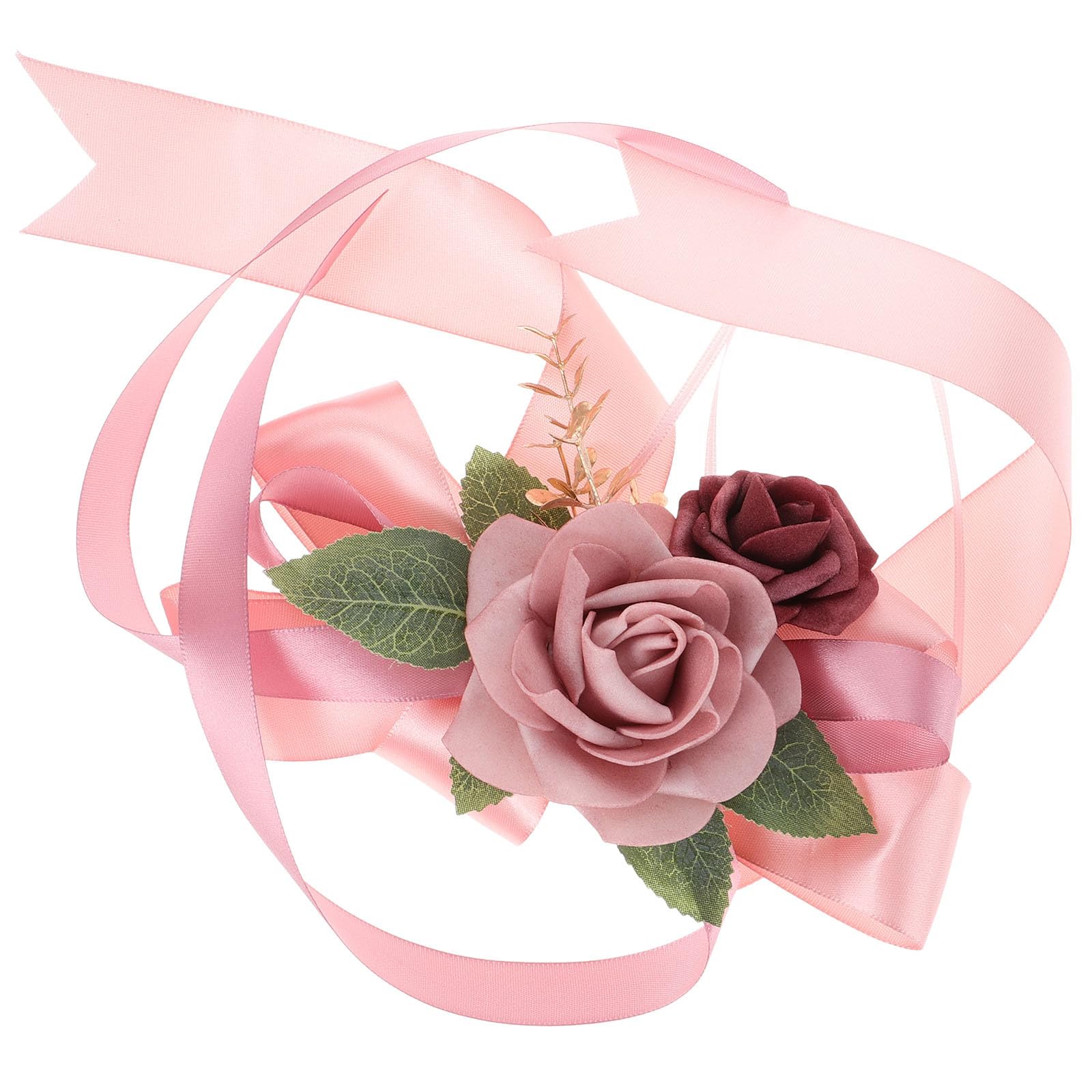 Décoration Voiture de Mariage Fleurie Artificielle en Soie Rose, Accessoire Rétro pour Rétroviseur et Poignée de Porte, Fleurs Décoratives Polyvalentes pour Mariage et Réception,