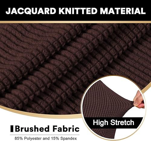 Miniatura 5 de PrinceDeco Funda de sofá con cojín en forma de T, 4 piezas, fundas de sofá suaves para sofá con cojín en T, protector de muebles con 3 fundas