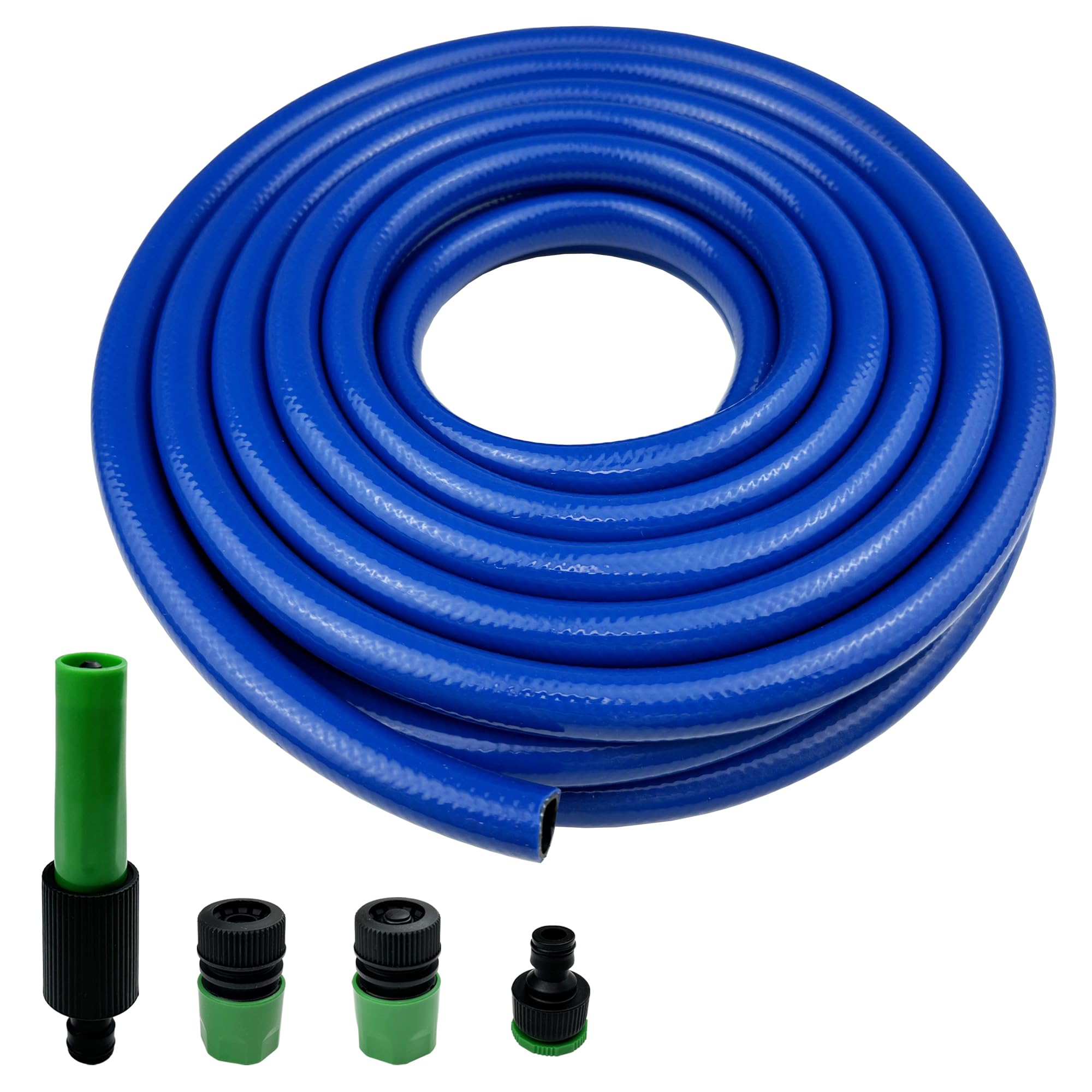 Darnassus Short PVC Garden Hose with Plastic Quick-Connect - 10M (30FT) Leak-Proof and Kink-Free, 12 mm (1/2") ID Leader Hose for Washing Machine RV Caravan