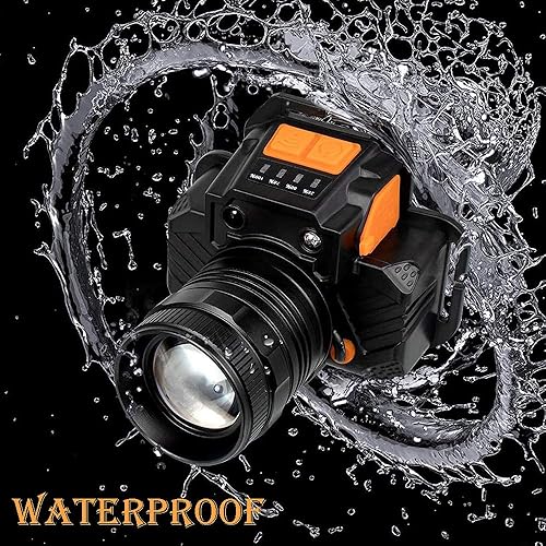 Miniatura 7 de Lámpara LED recargable con sensor de movimiento, linterna frontal súper brillante de alto lúmenes, faros delanteros de larga duración con salida USB