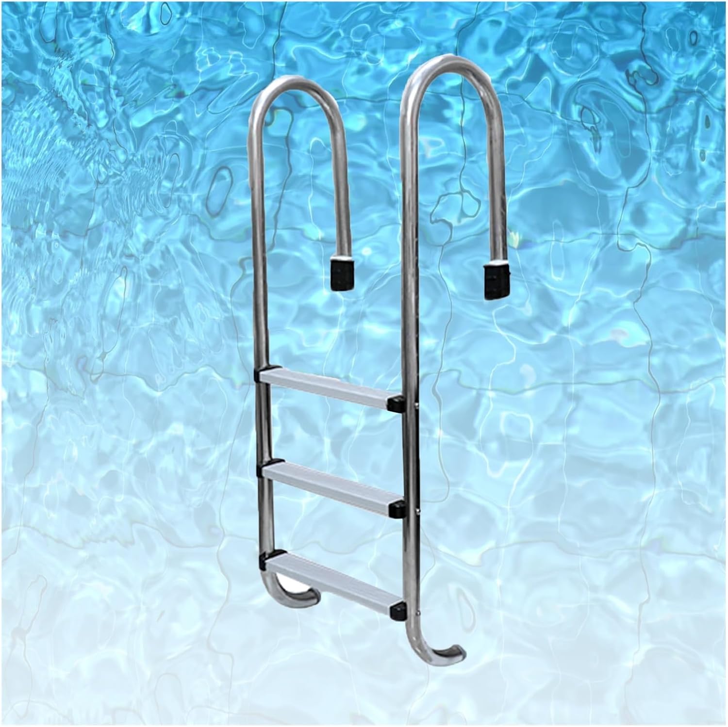 Swimming Pool Ladder,304 Stainless Steel Step,Underwater Pool Device with Handrails,for Pool Bath Water Park(3 Steps)