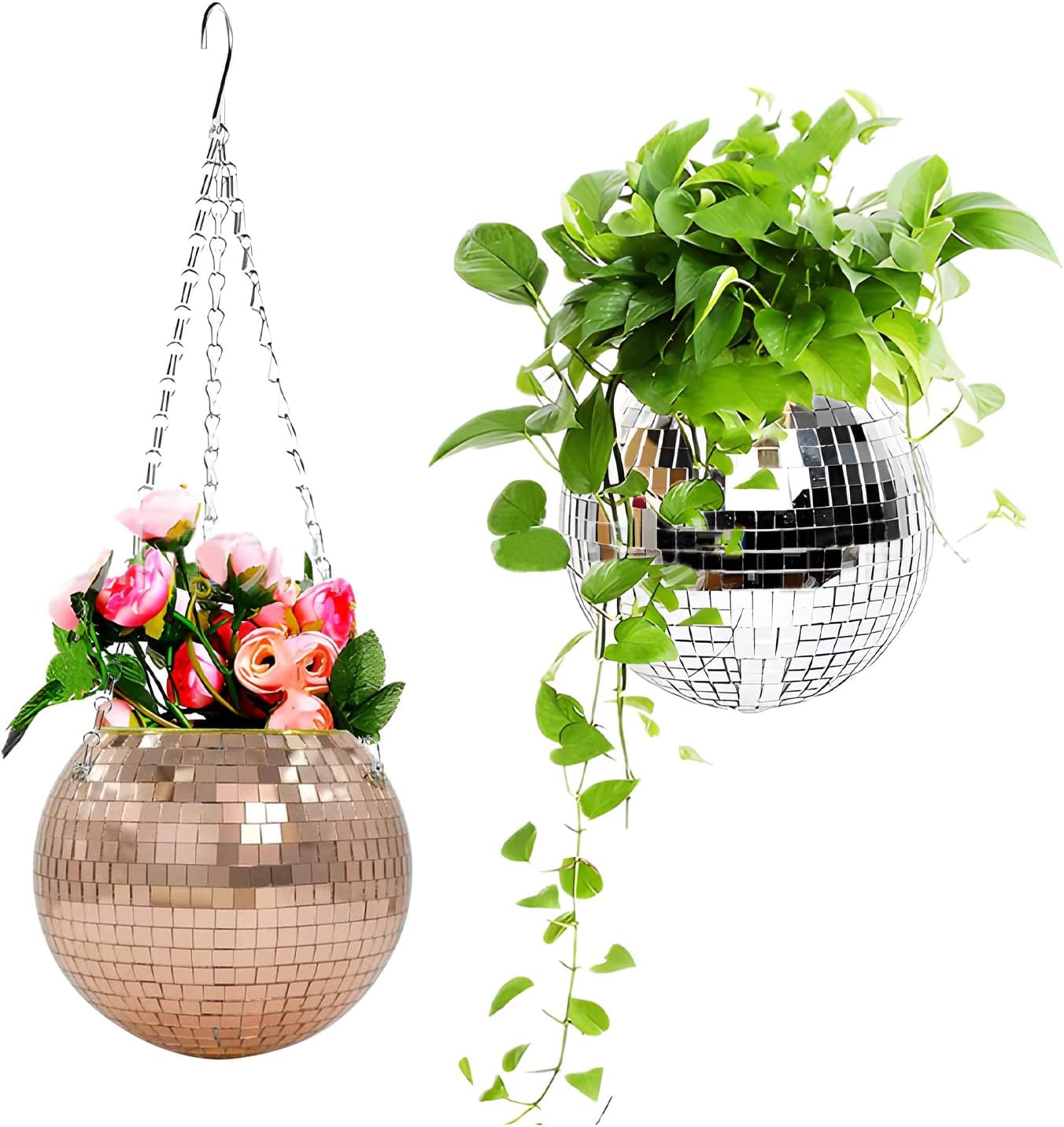 RAKIGI Disco Ball Planter Hanging Disco Balls Hanging