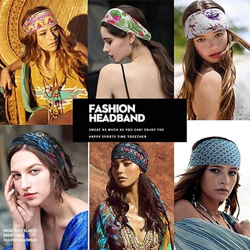 Miniatura 7 de Gortin - Bandas elásticas para el pelo tipo semi-turbante con nudo, estilo bohemio, de tela estampada de leopardo, para mujeres y niñas, 3 unidades