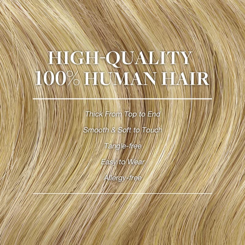 Image of GOO GOO Clip in Hair Extensions Real Human Hair, Remy Human Hair Extensions Clip ins for Women, Natural Human Hair, 16inch 150g 9Pcs, 16 /22 Light Blonde Highlighted Golden Blonde