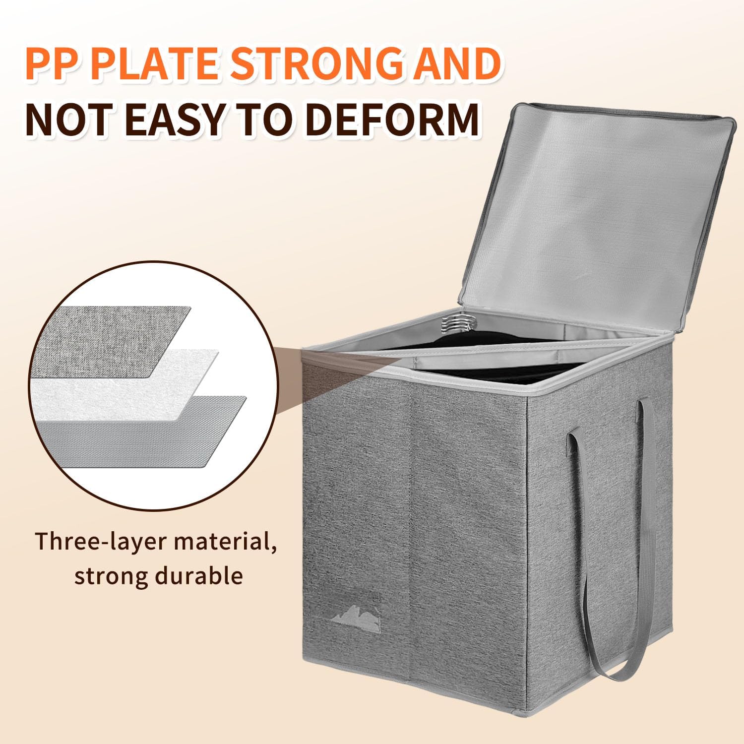 Clothes Hanger Organizer-Hard Shell Hanger Storage with Dust Lid, Large Hanger Storage Organizer with Separator Keep Hangers Tidy, Sturdy Handle and Label Window to Transportation