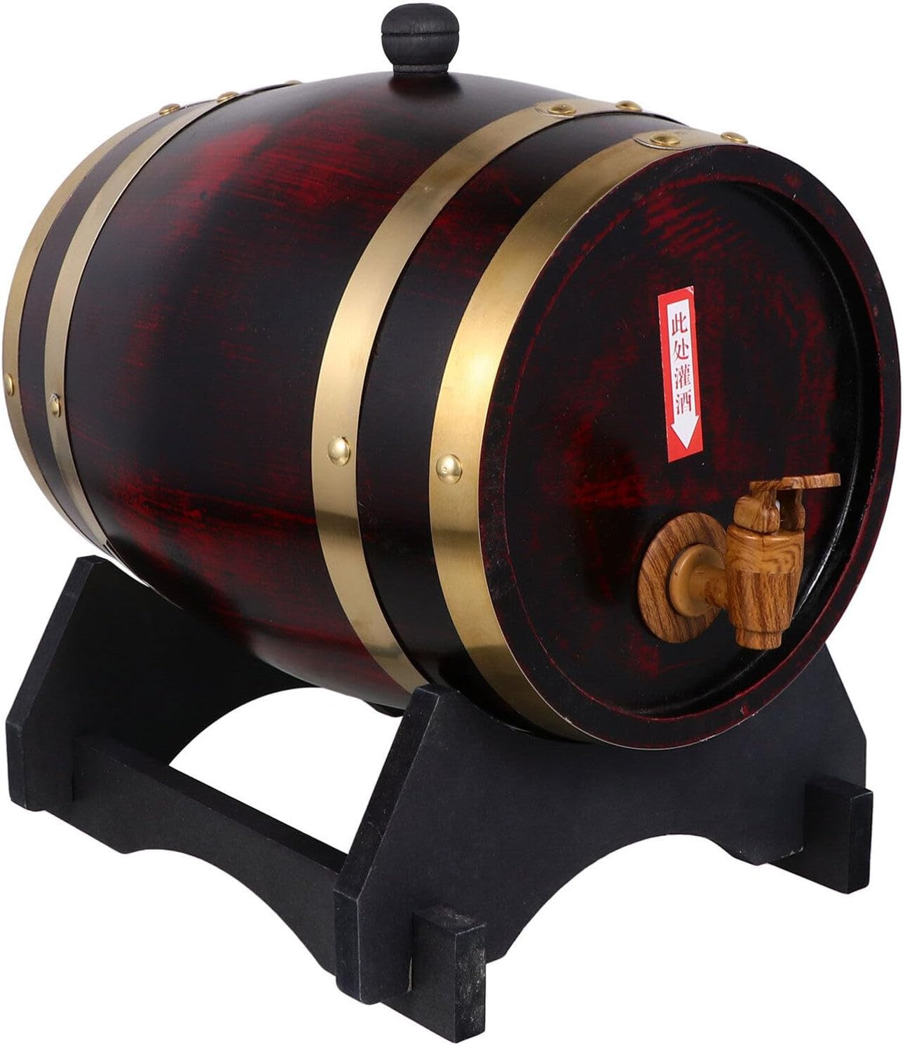 Kichvoe 1pc Portable Wine for Red Wine and Beer Storage Rustic Oak Design for Home Bar and Parties