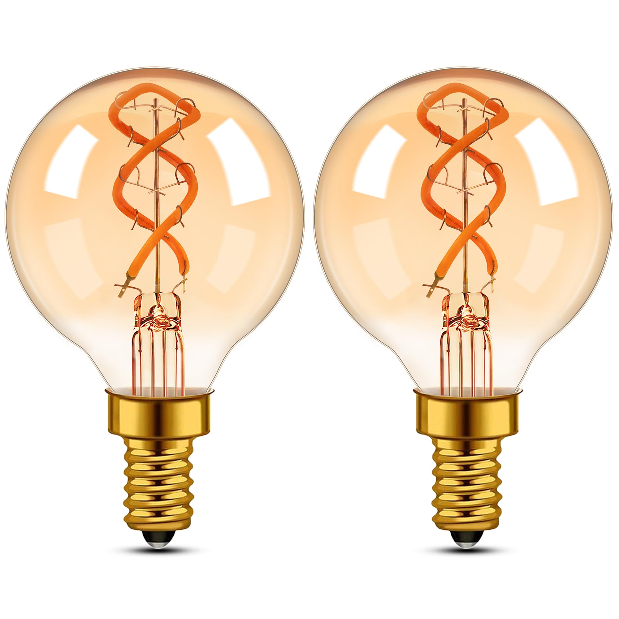 Century Light Vintage E14 LED Edison Glühbirne 25Watt, 3W Antique Spiral LED Filament Tropfenform Birne,2200K Warmes Licht Retro Glühlampen,150lm,230V,Bernstein Glas,CRI90+,2 Stück