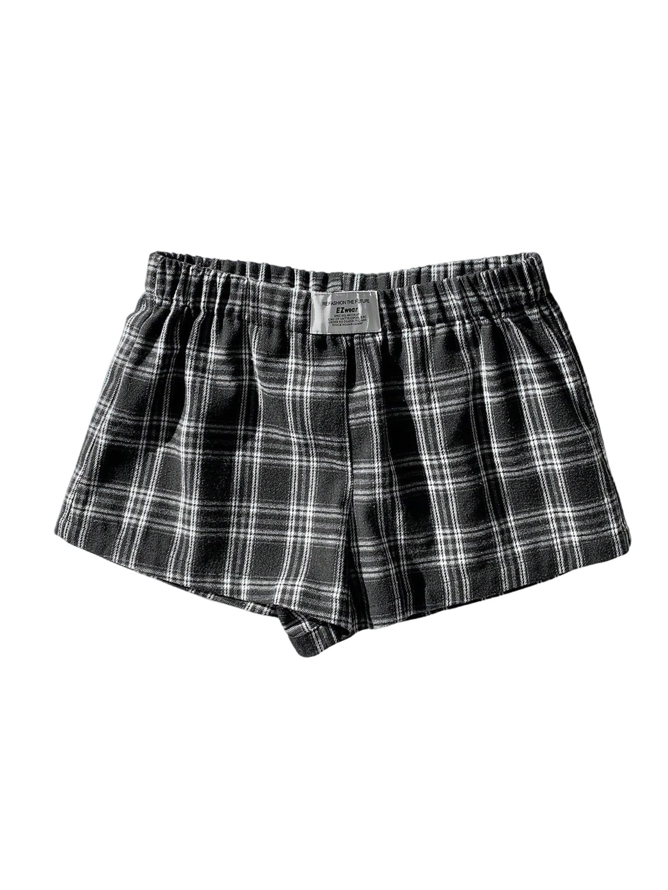 soly hux Women's Plaid Pajama Shorts Elastic Low Rise Y2k Casual Summer Sleep Pj Lounge Shorts-picture-38