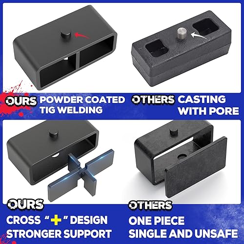 Miniatura 3 de KSP 2" Bloques de Elevación Traseros para Dodge Ram 1500 2002-2008 2WD 4WD, Kits de Nivelación Traseros de 2 Pulgadas con Pernos en U Redondos