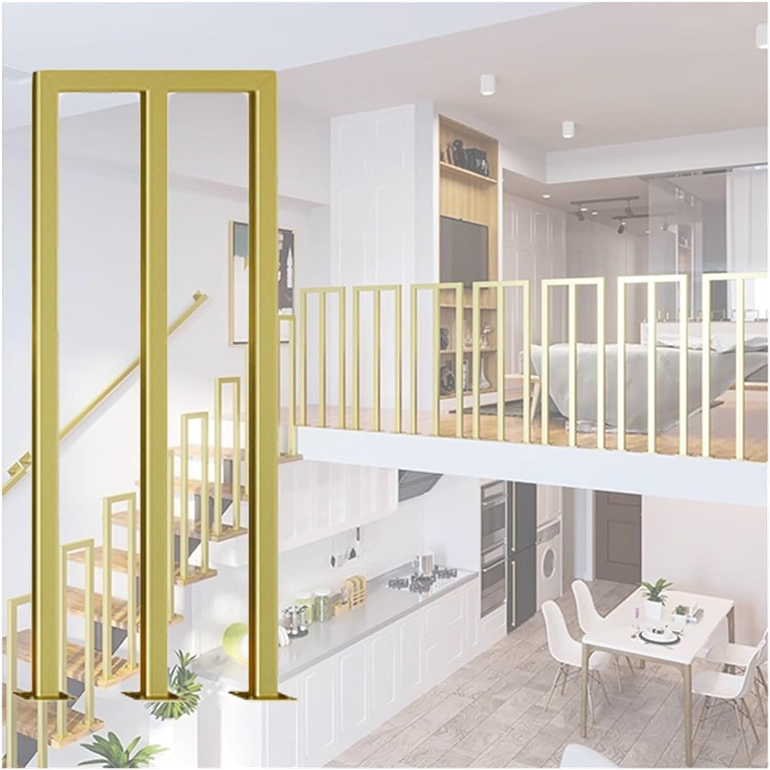 Balustre de rampe d'escalier moderne pour un balcon et couloir contemporain