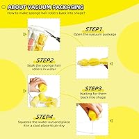 Vista 3 de Rodillo de esponja de espuma jumbo para el cabello, rodillos suaves para dormir, peinados ondulados, rizados, herramientas de peinado de 24 piezas