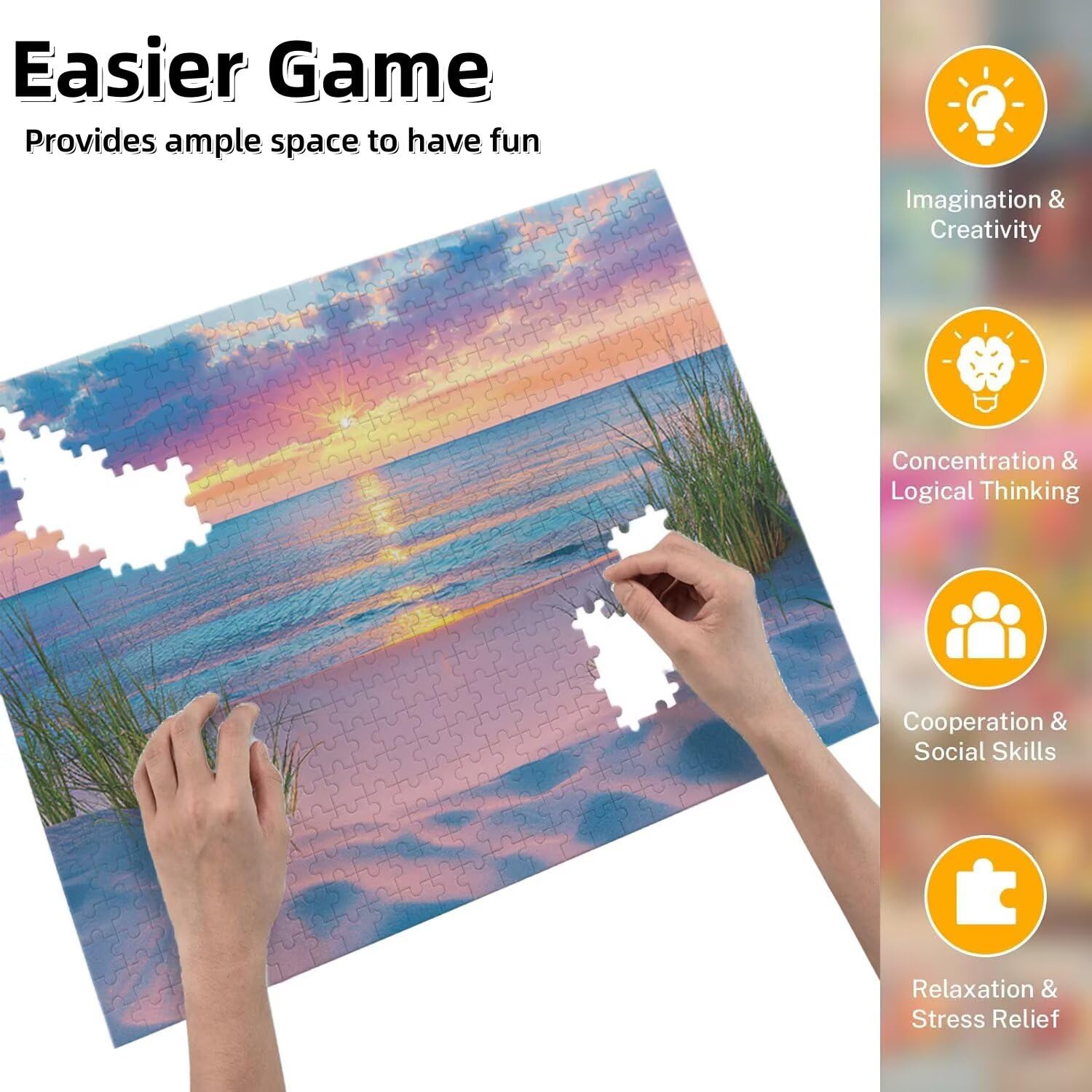 Jigsaw Puzzle, 6000 Pezzi Puzzle Classici, Spiaggia Puzzle Rilassamento Intelligence, Mpossibile Difficile Puzzle Impegnativo per Adulti Puzzle Gioco Familiare, Regalo per Amore Amico Tramonto fr0-534