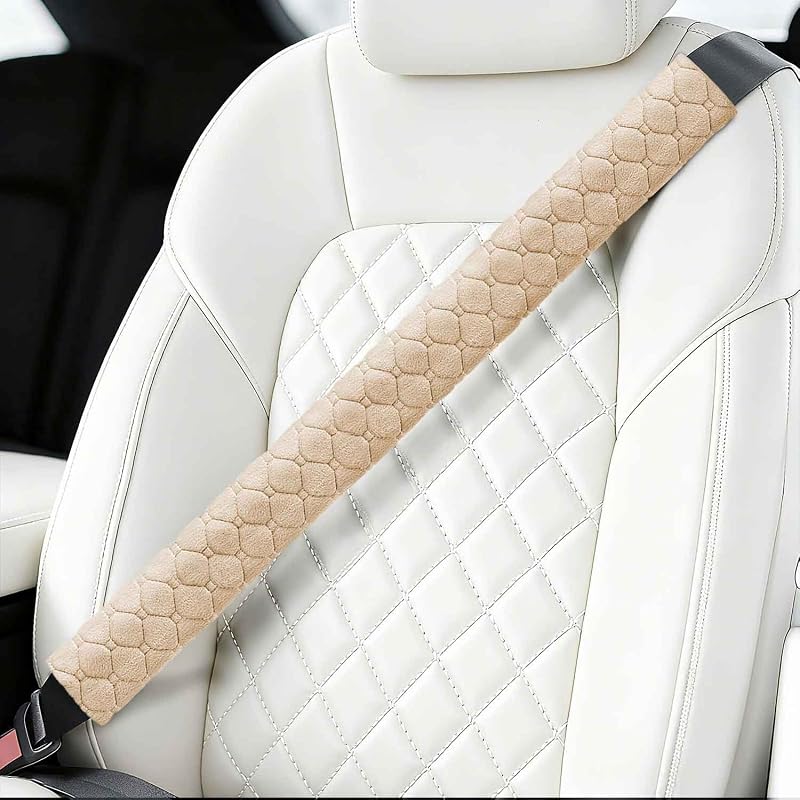Protetor de Cinto de Segurança Automotivo WSSROGY com Fecho de Contato, 60,96 cm, Bege