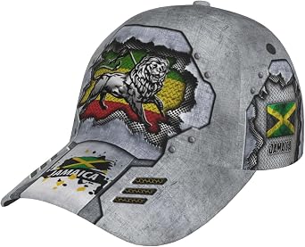 Jamaica Flag Baseball Cap Unisex Novelty Lions Printed Hat Map Badge Baseball Hats Dad Cap Jamaica Hat for Men and Women
