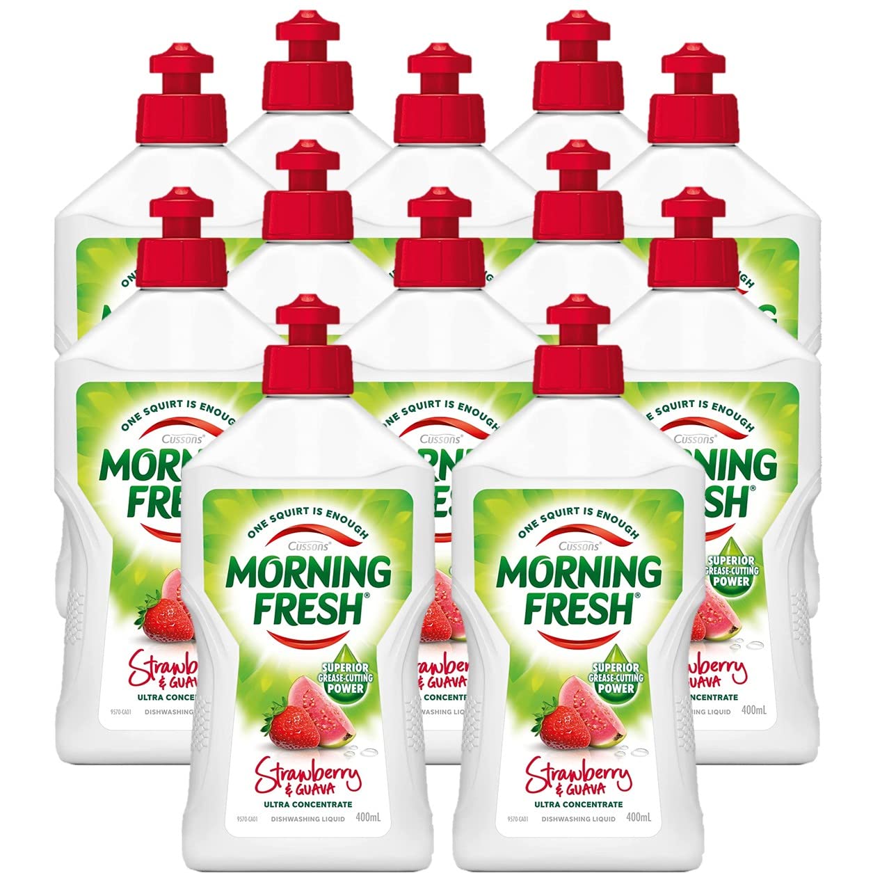 Morning Fresh Strawberry and Guava Dishwashing Liquid, 400 ml (Pack of 12)
