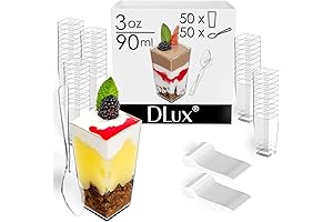 DLux 50 x 3 oz Mini Veggie Cups with Spoons