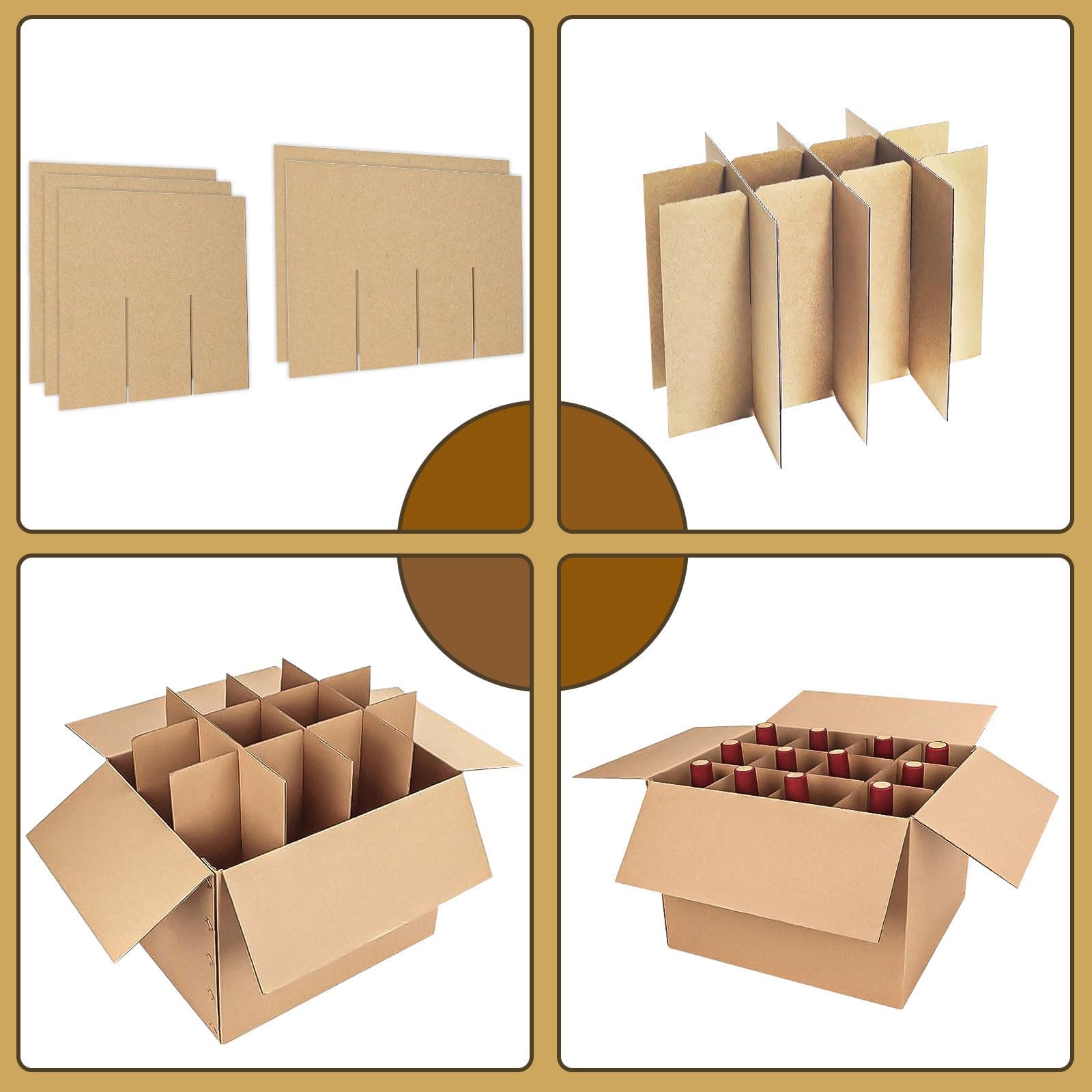 Cartons Déménagement Verres 40x30x30 cm Lot 20 Cartons 48 Sacs Mousse pour Verre, Vaisselle, Bouteilles Fragile