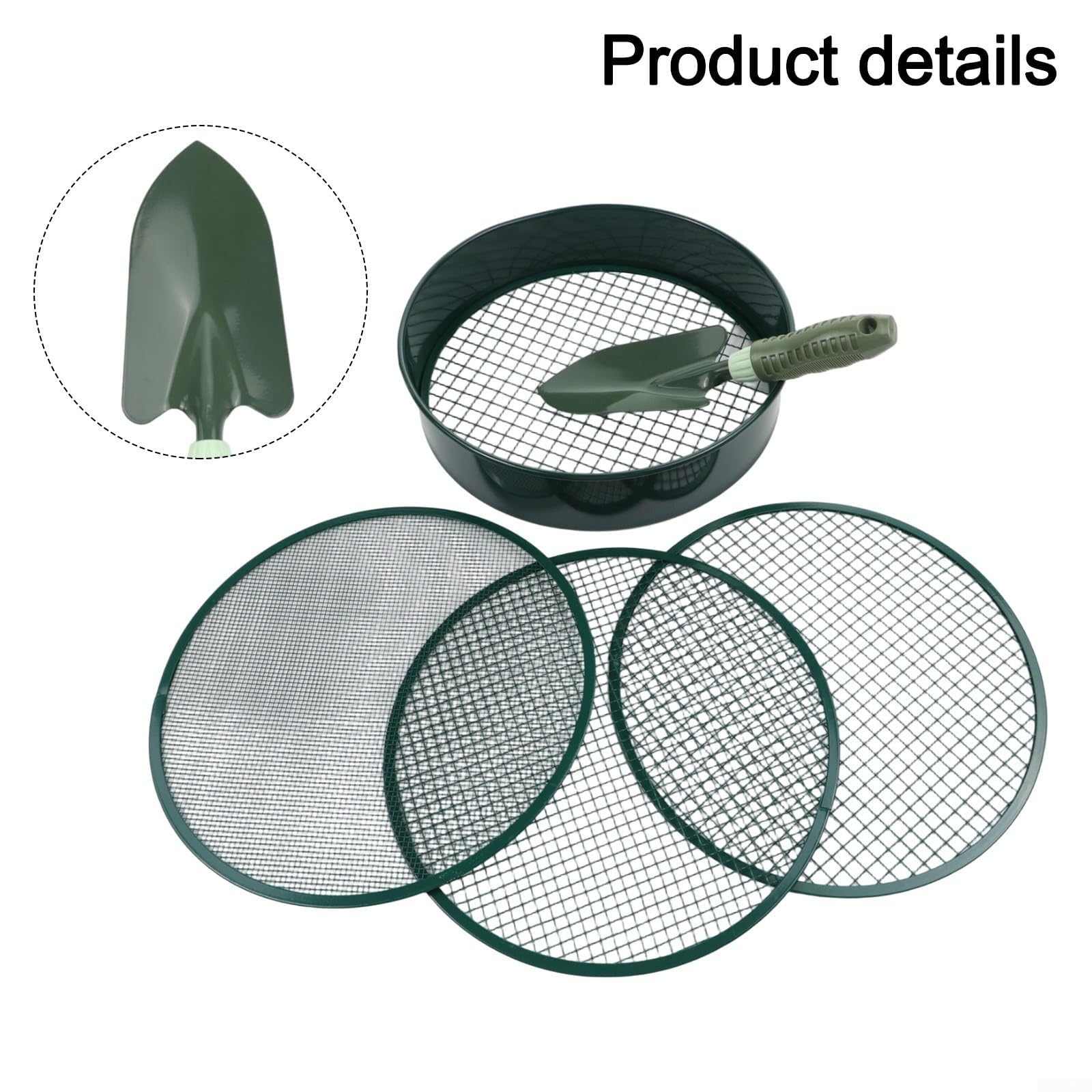 Per setaccio del suolo in acciaio inox pala da giardinaggio schermo orticolo con 4 maglie di dimensioni 3 mm 6 mm 9 mm 12 mm per il filtraggio dei detriti del terreno (telaio dello schermo)