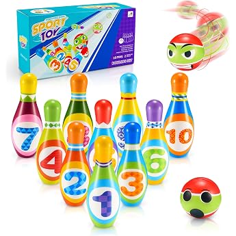 Adeokay 12 St ck Bowling Set Dosenwerfen Spielzeug ab 2 3 4 5 6 Jahre Kinderspielzeug Kinderspiele Lernspiele Geschenk Montessori Junge M dchen Outdoor Spiele f r Kinder