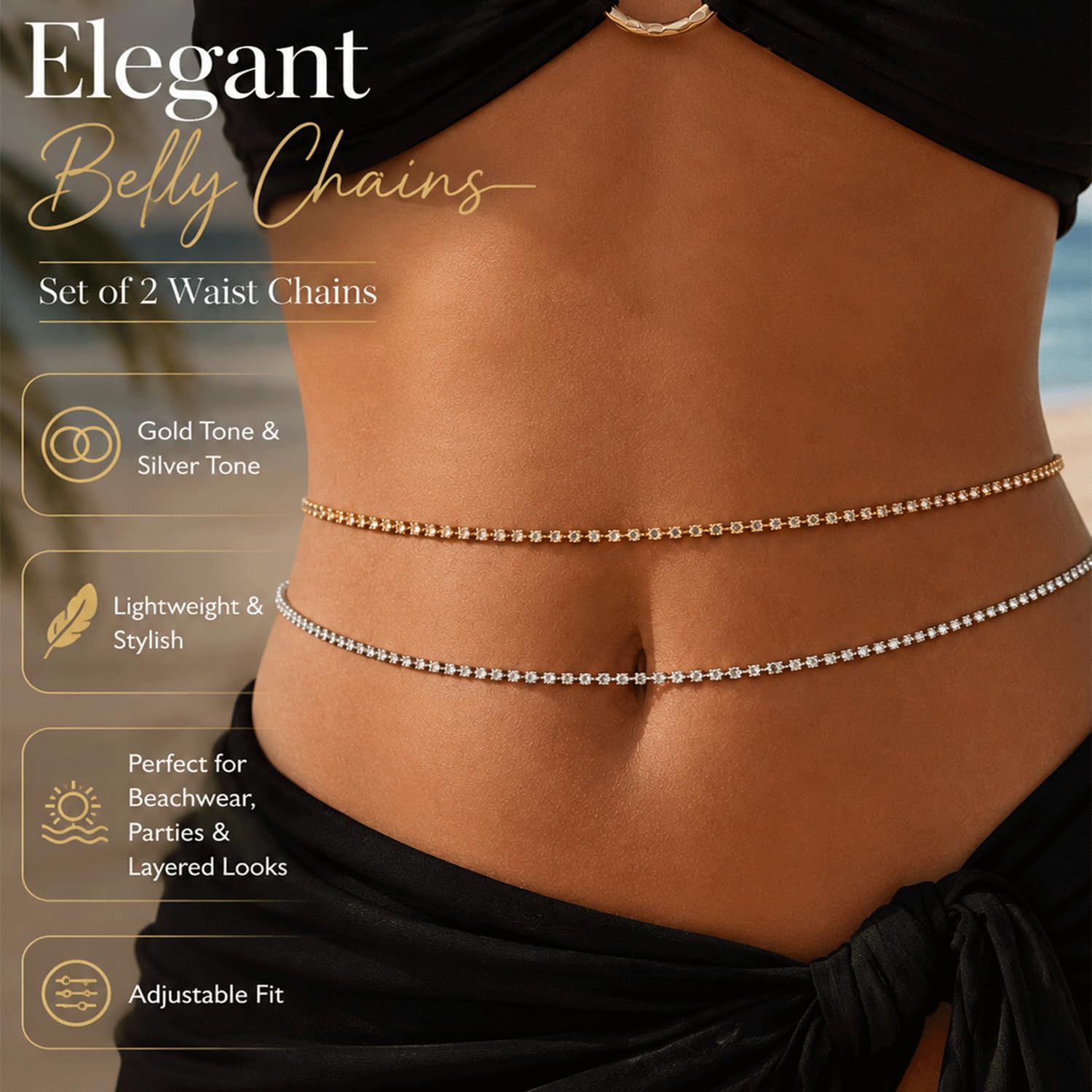 VAMA FASHIONS Gold waist hip belly body chain karddhani waistband vaddanam kamar bandhani for saree 3