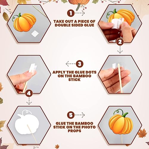 Miniatura 4 de KatchOn, Happy Fall Photo Booth Props  Paquete de 34  Accesorios para fotos de otoño  Accesorios de fotos de otoño  Accesorios para cabina de fotos