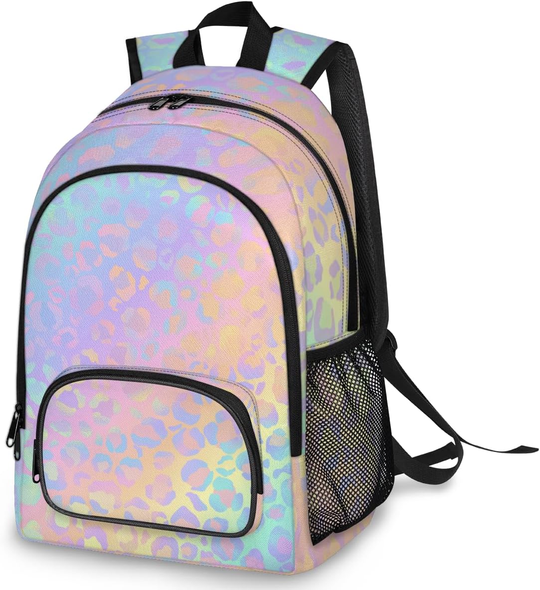 School Backpack Casual Bookbag with Multiple Pockets 18 inch Laptop Backpacks for Travel Hiking, Schoolbag for Students Girls Boys Women Men, Colorful Leopard Print - Image 8