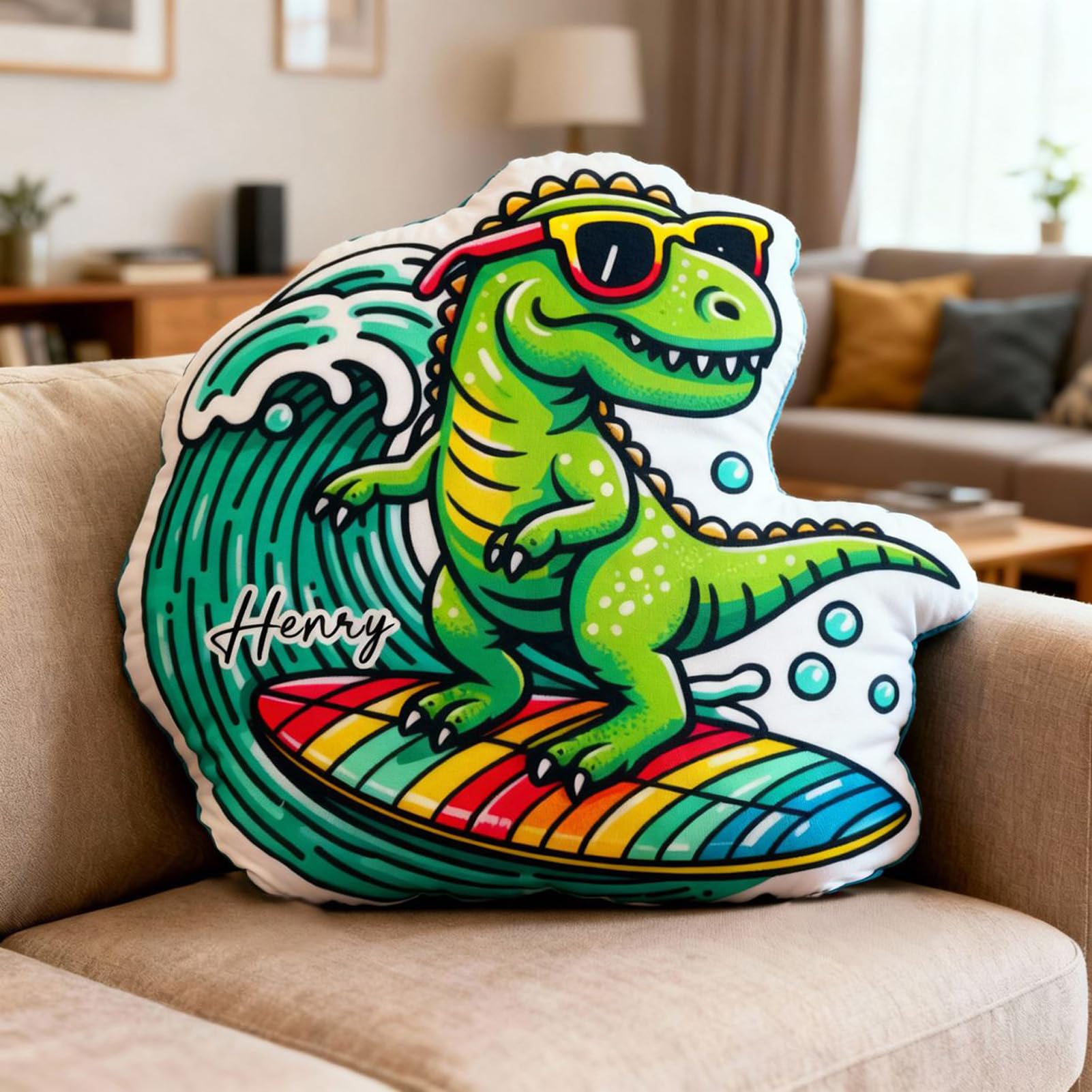 Drawelry Personalisierte Jersey Zierkissen mit Name Nummer Gedruckt Kopfkissen Ballsport Muster Sofa Bett Auto Deko Kissen Geburtstag Geschenk für Familie Freunde Kinder Athlet (Surfen)