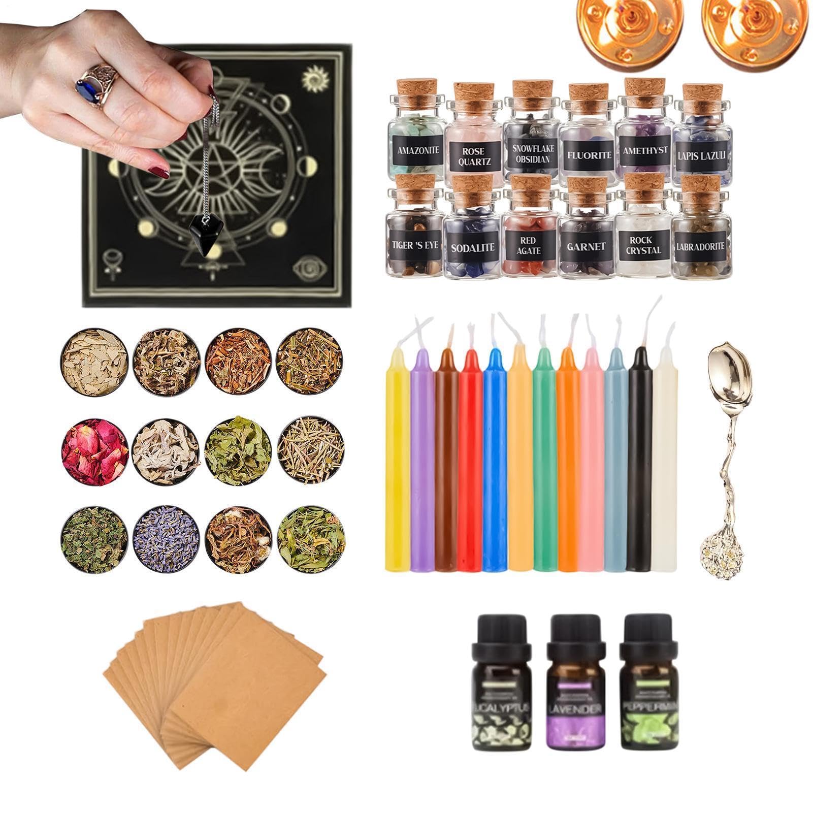 Hexenzubehör-Set für Hexenaltar, leicht verständliches