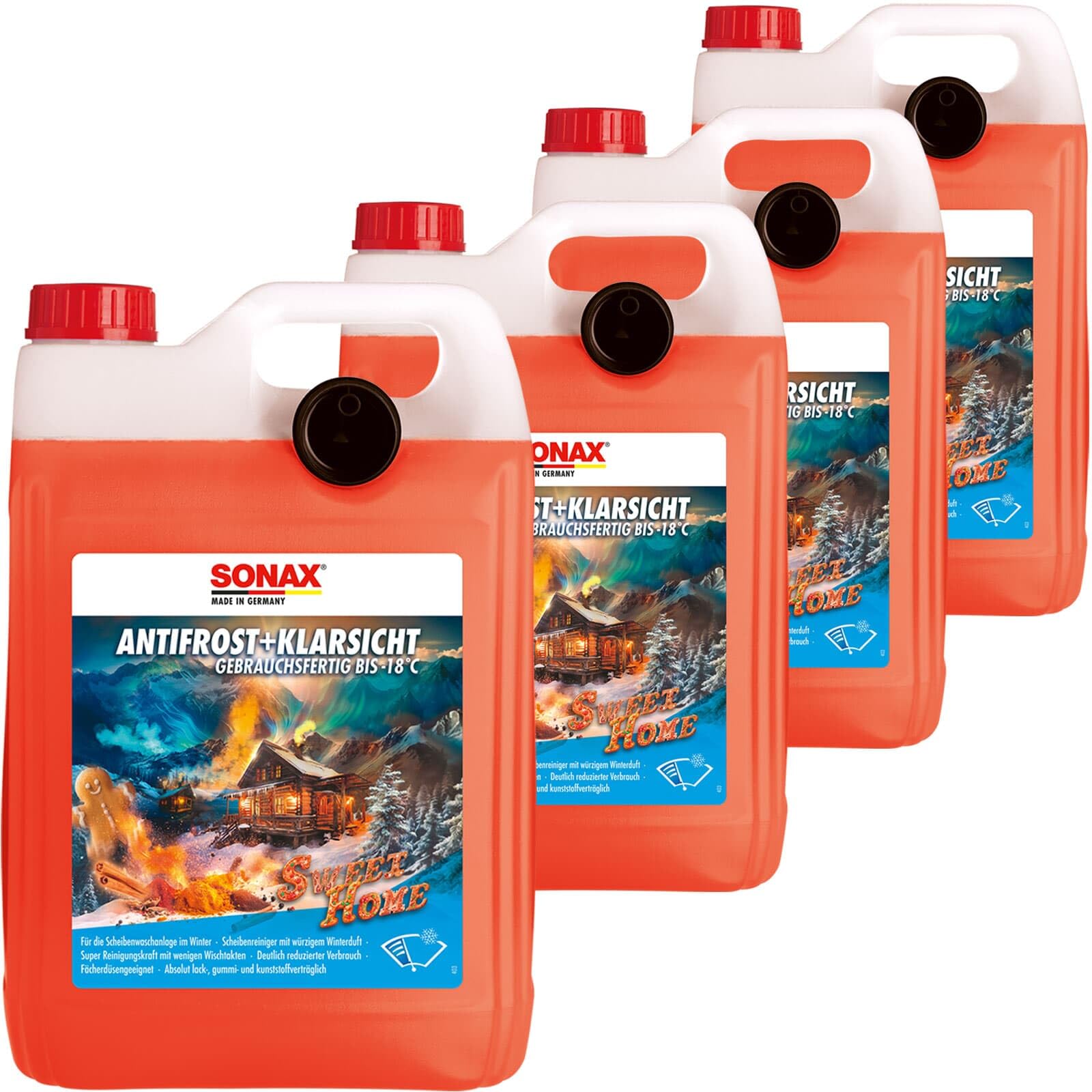 Sonax 4x Frostschutz, Scheibenreinigungsanlage (20 L) | 01365050 Gebrauchsfertig, Frostschutz, Scheibenreinigungsanlage