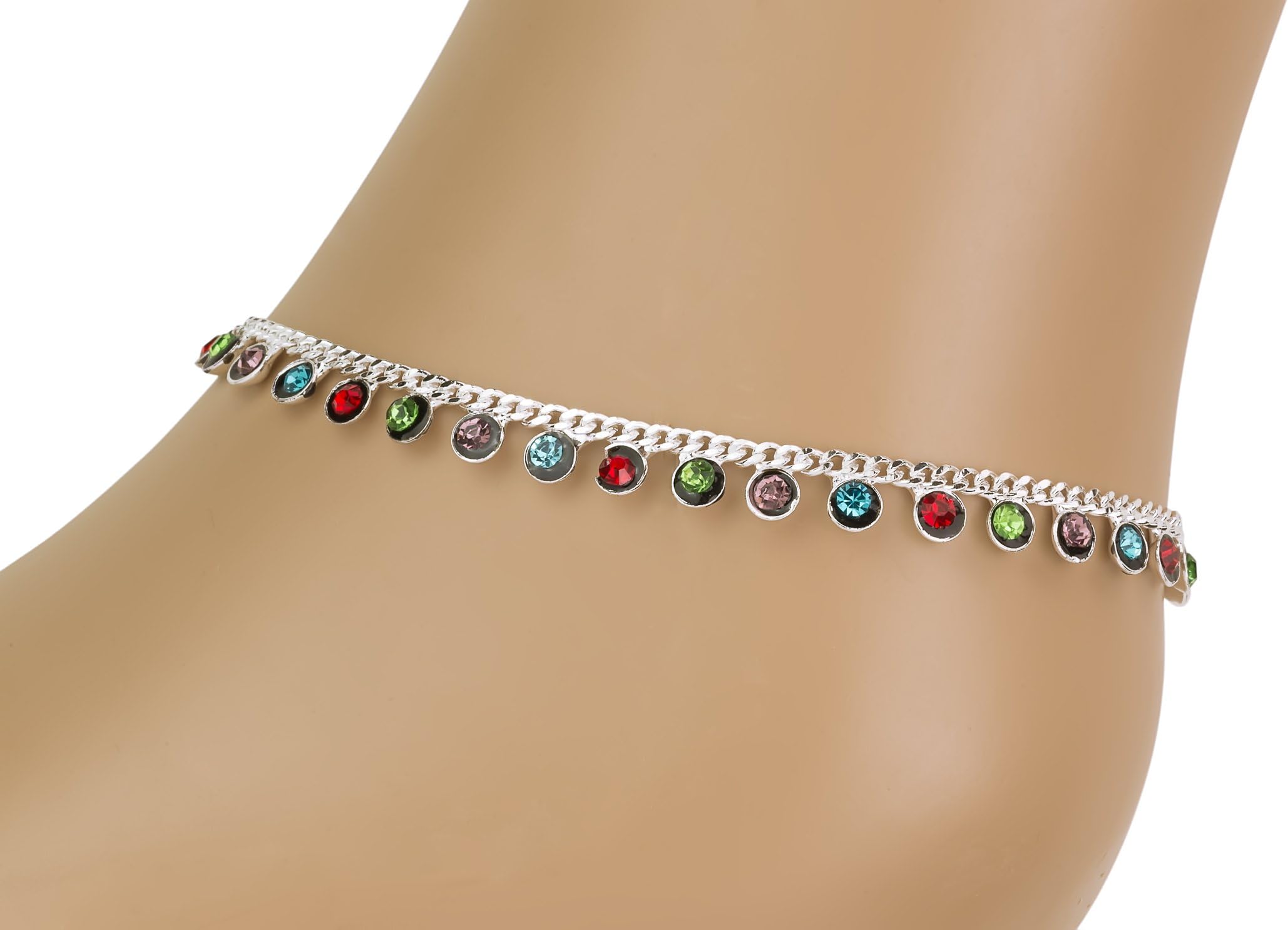 Multi Coloured Ankle Bracelet for Women Holiday Wedding Payal Anklet PAIR