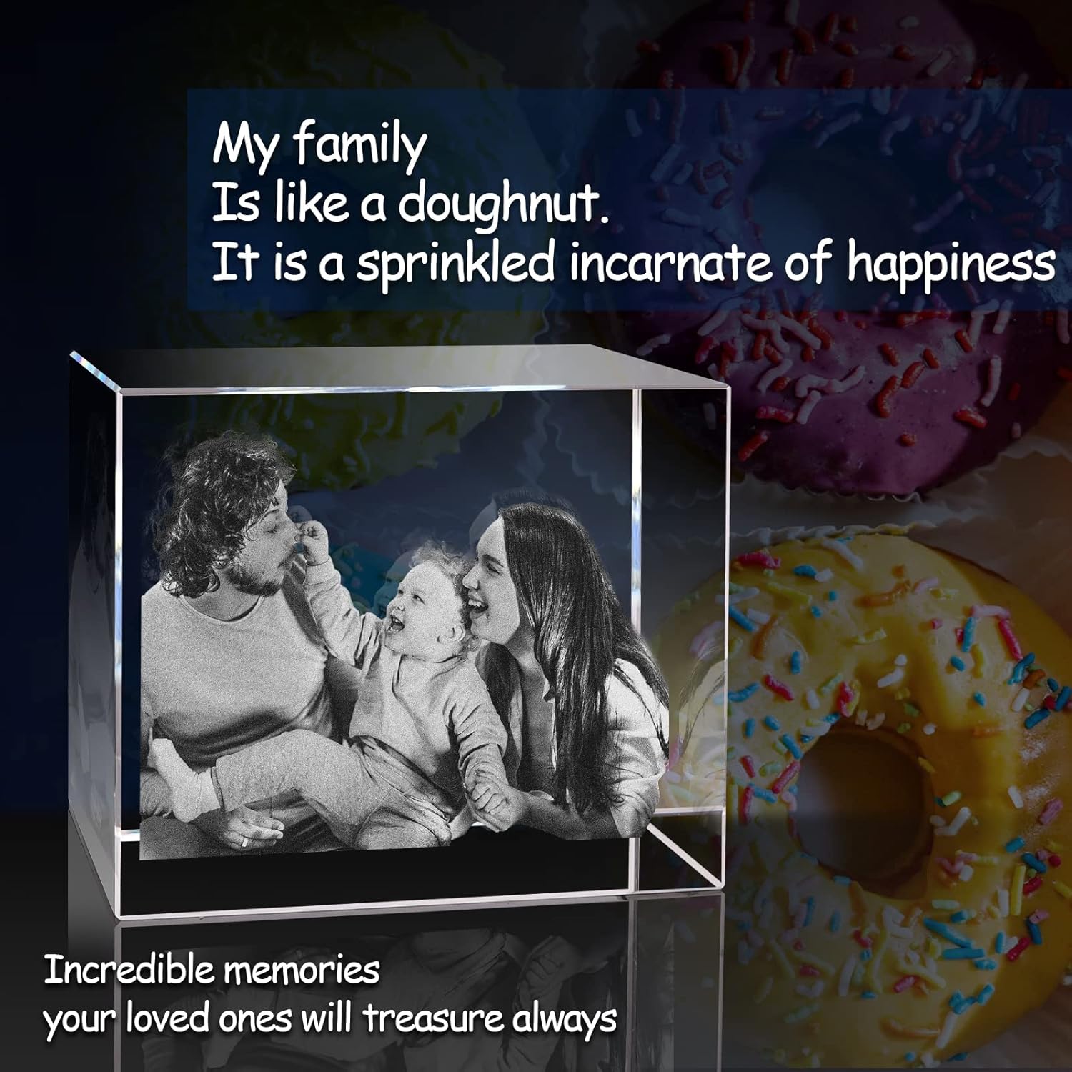 3D Crystal Photo, Personalized Gift, Customized Gifts for Wife, Women, Him, Her, Dad and Mom. Custom Picture Gifts for Valentine’s Day, Mother's Day, Father’s Day, Birthday, Wedding & Anniversary.(Medium Landscape) - Image 7