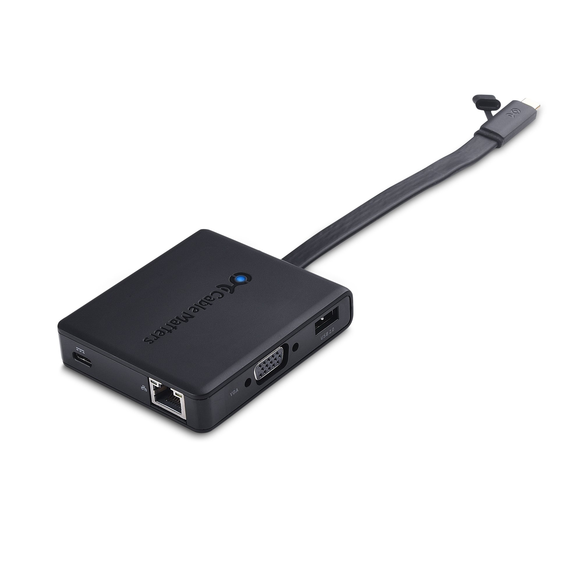 Cable Matters Hub USB C con HDMI, DisplayPort, VGA, USB 2.0, Fast Ethernet, ricarica da 60 W, porta Thunderbolt 3 compatibile con MacBook Pro, Dell XPS, HP Spectre x360 e altri