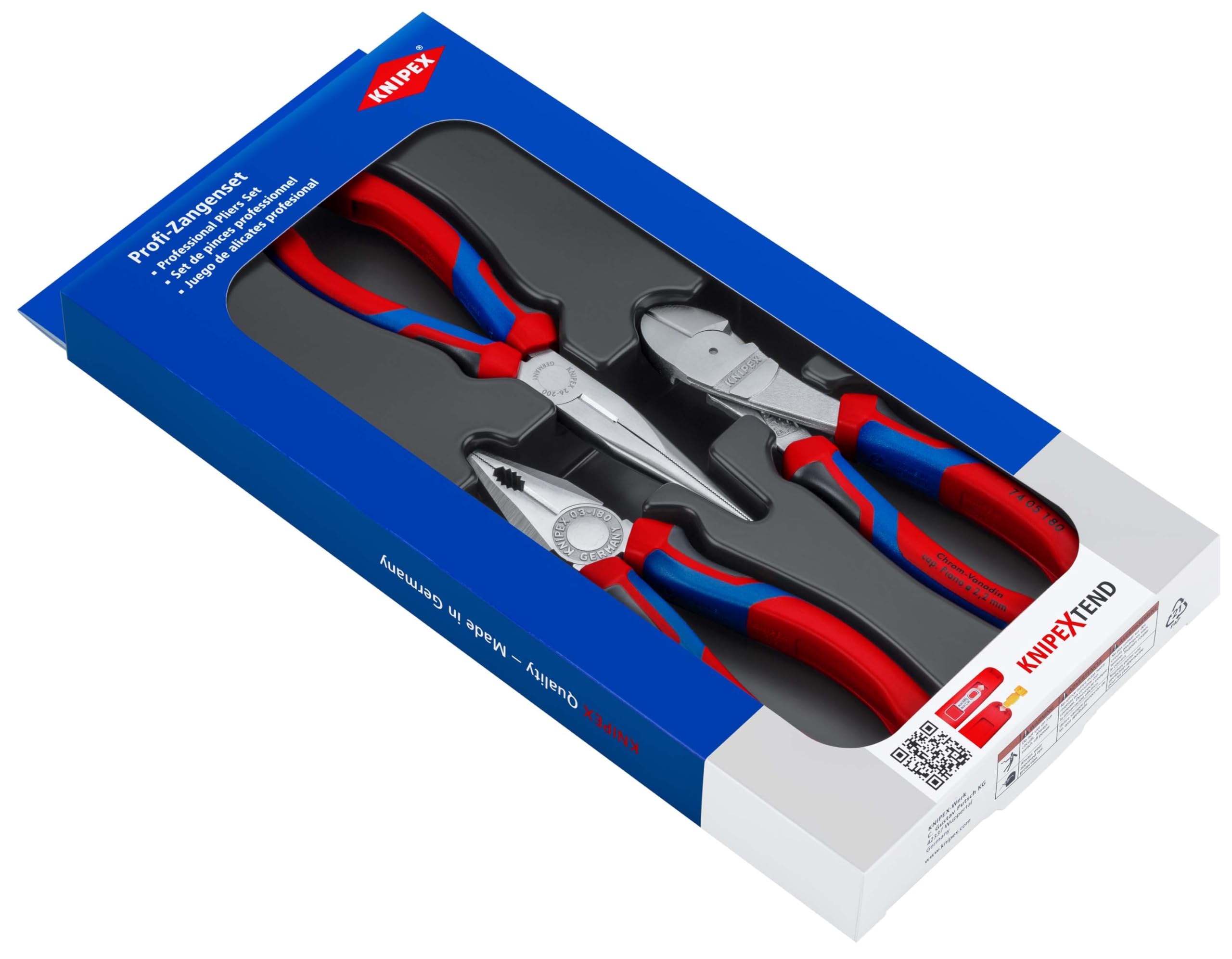 KNIPEX Montage-Paket, 00 20 11 V01 | 1 x 26 15 200, 1 x 03 05 180, 1 x 74 05 180