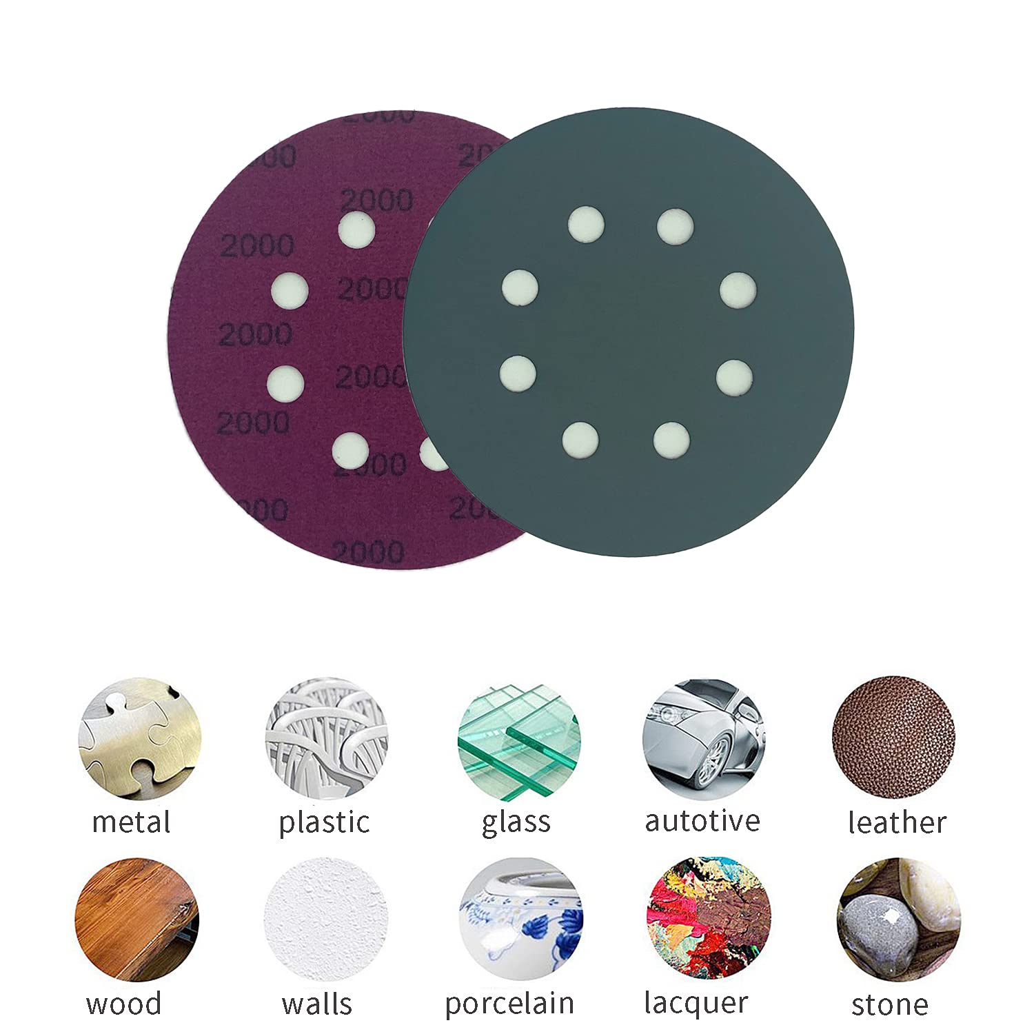 5 Inch Sanding Discs Hook And Loop - New, In Box