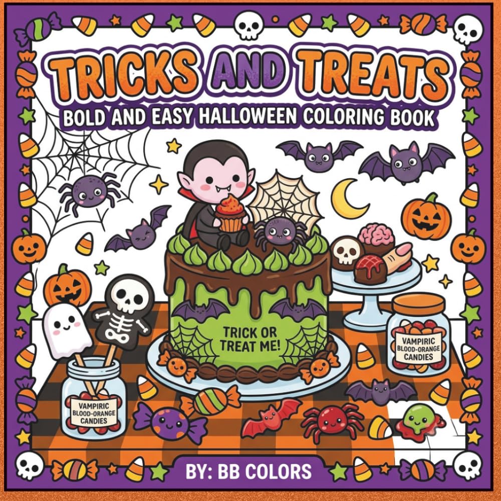 TRICKS AND TREATS: BOLD AND EASY HALLOWEEN COLORING BOOK