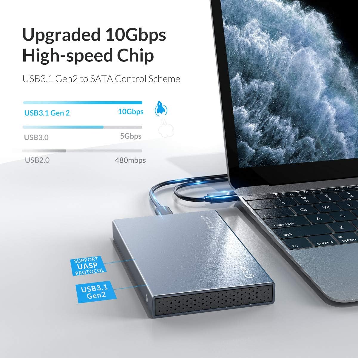 70% Off Everything ORICO 2.5 Enclosure SATA External Hard Drive Adapter USB3.1 Gen2 Aluminum Portable Case for 7/9.5mm HDD SSD Support UASP Compatible with Thunderbolt 3 Port Max 4TB for Xbox PS4 Samsung WD