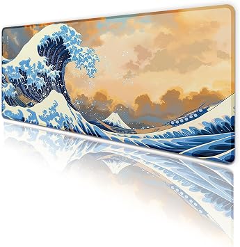 Hokusai Dalgalar Oyun Gaming Klavye Mouse Pad Masa Mat  70x30 cm