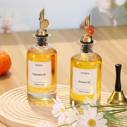 Miniatura 6 de Botella dispensadora de aceite de oliva para cocina, juego de 6 botellas de aceite de vidrio, dispensador de jarabe de café, recipiente de aceite de