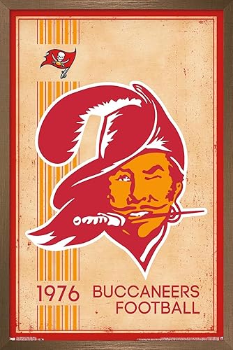 Miniatura 14 de Trends International NFL Tampa Bay Buccaneers - Póster de pared con logotipo retro 14, 14.725 x 22.375 pulgadas, versión prémium sin marco Versión